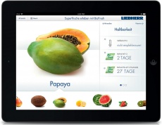 Die BioFresh App von Liebherr weiß, wo im Kühlschrank die Papaya am längsten frisch bleibt.
